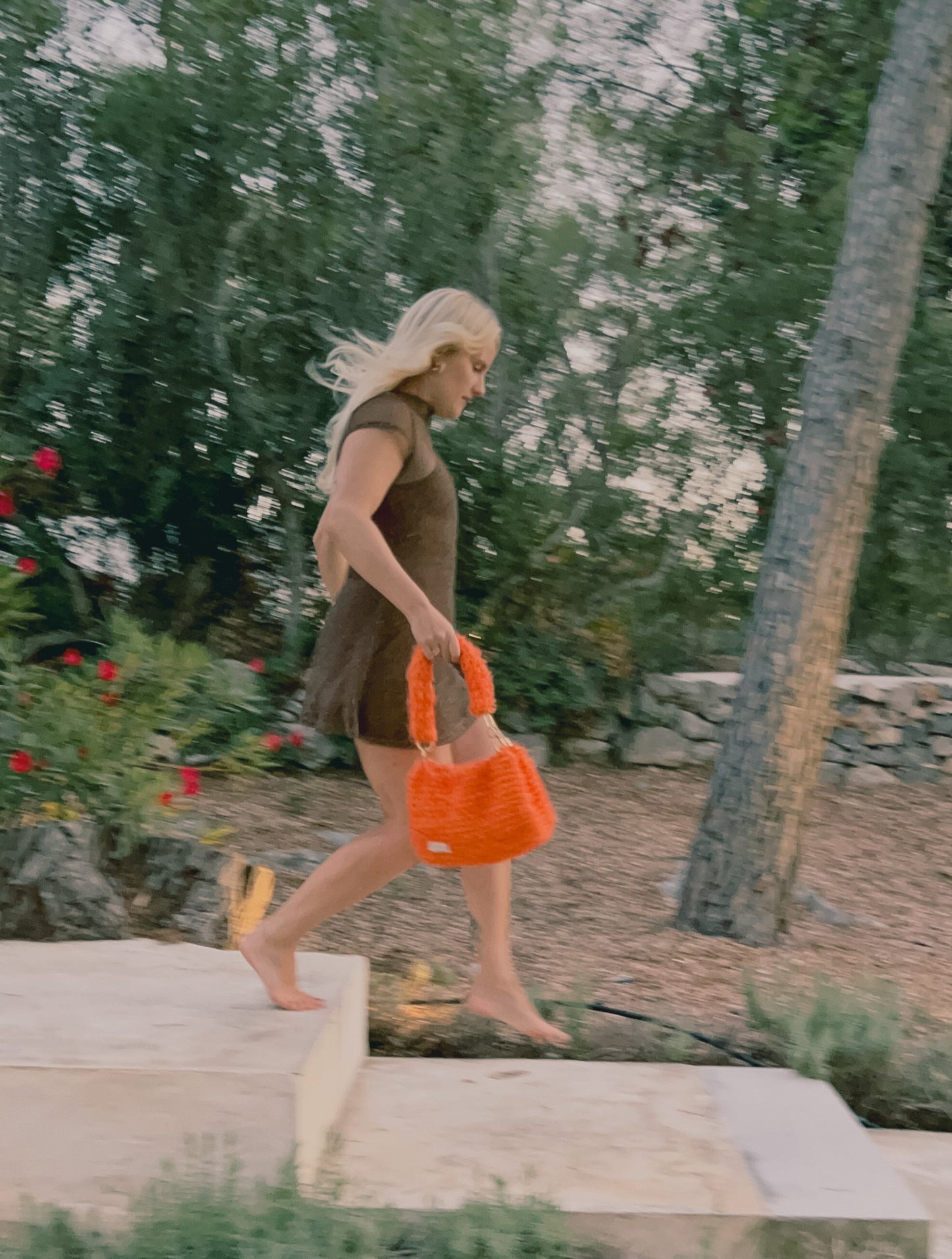 Fluffy Orange Crochet Bag - Medium JOE