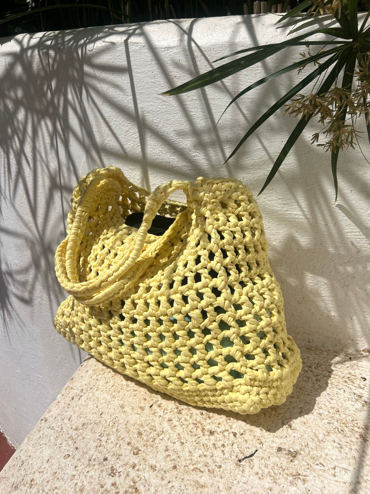 Butter Yellow Crochet Bag - BEACH PLEASE