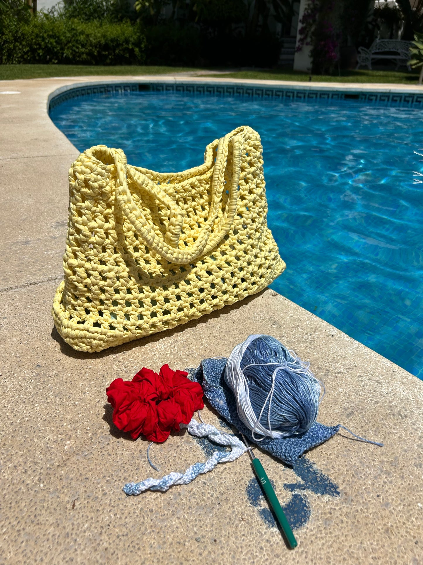 Butter Yellow Crochet Bag - BEACH PLEASE