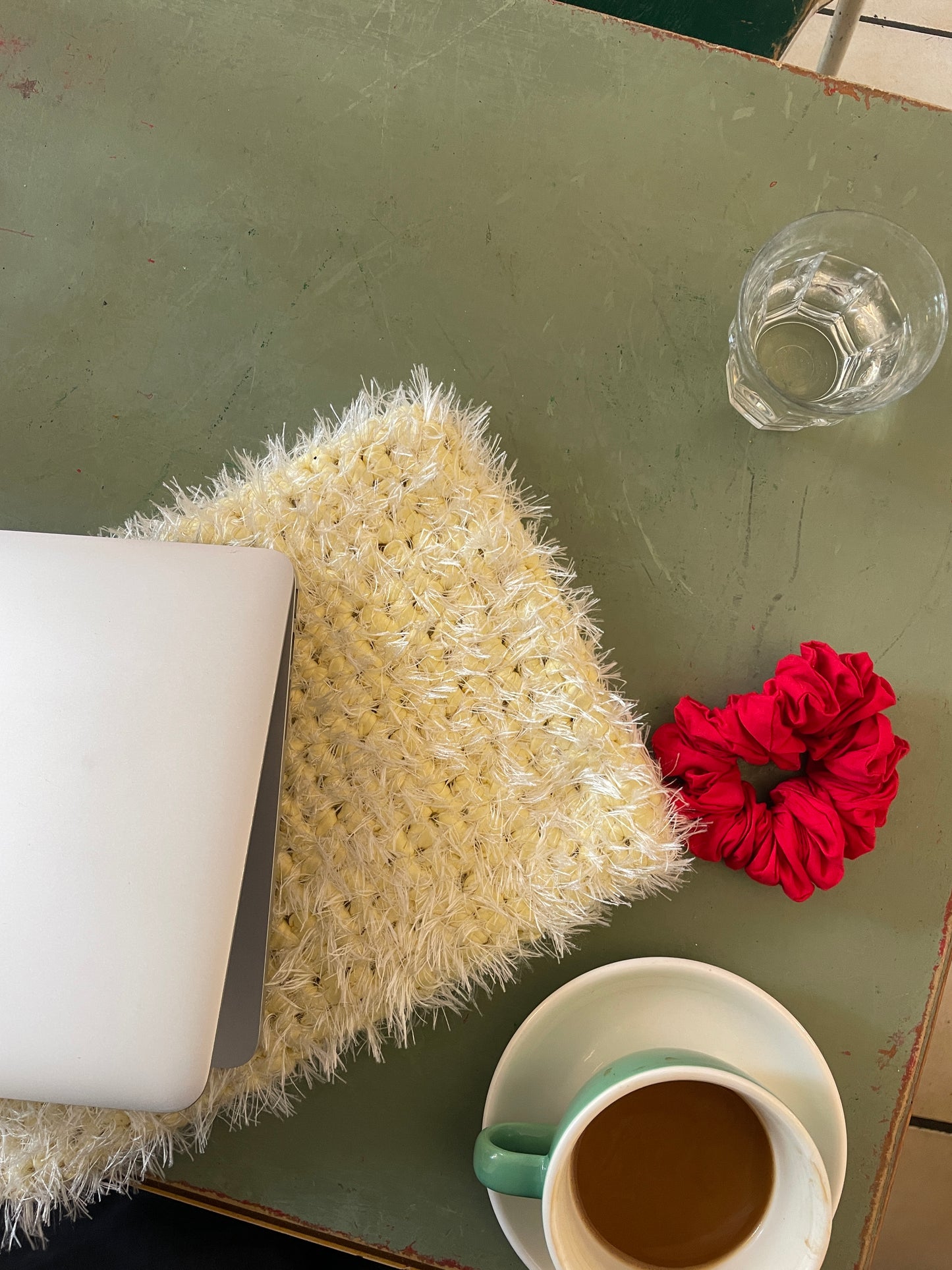 Crochet Butter Yellow Laptop Bag