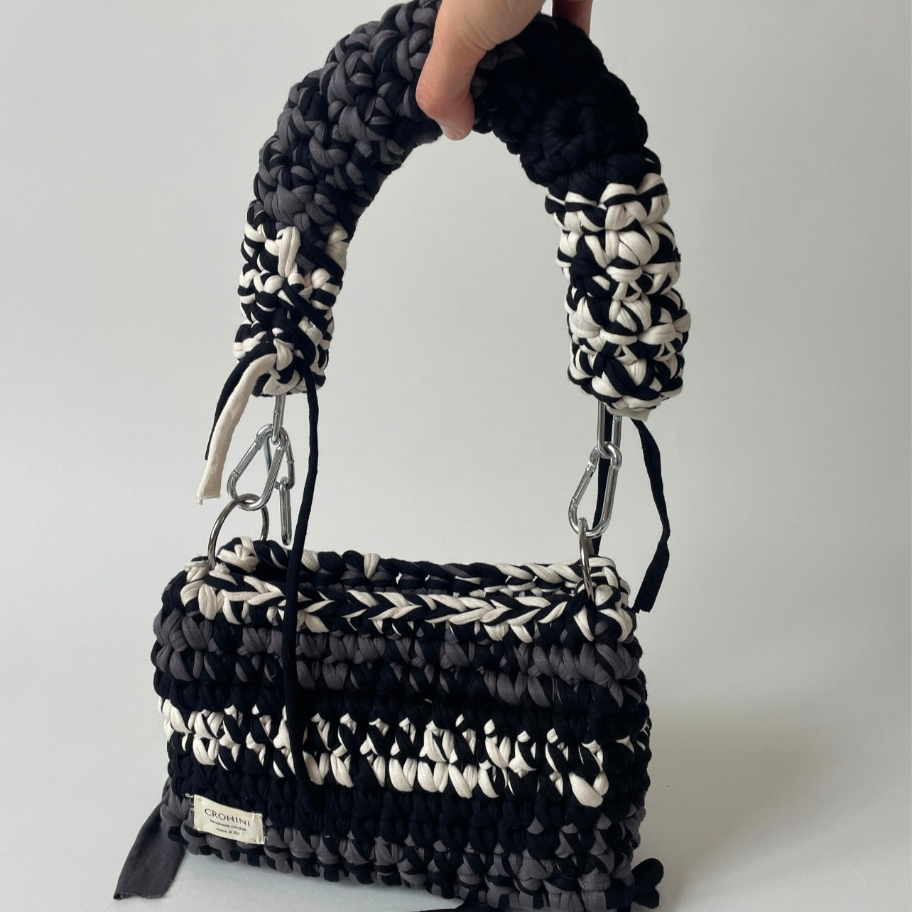Black and Grey Crochet Bag - Medium JOE