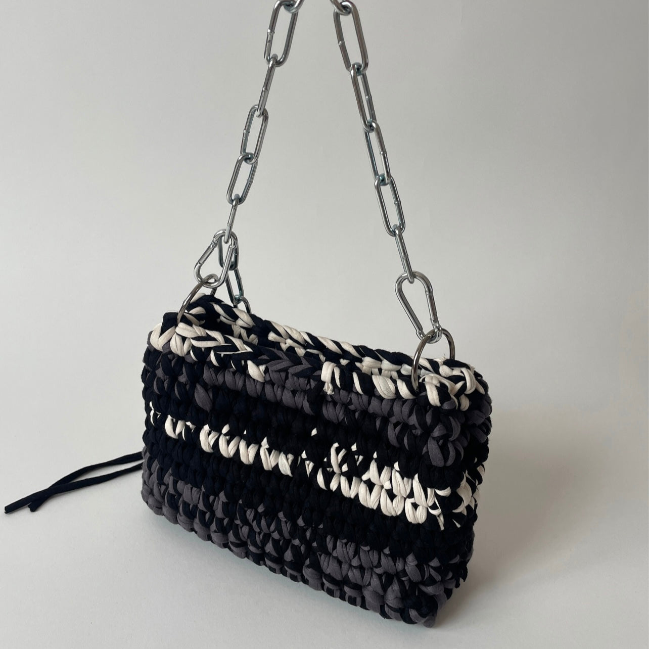 Black and Grey Crochet Bag - Medium JOE