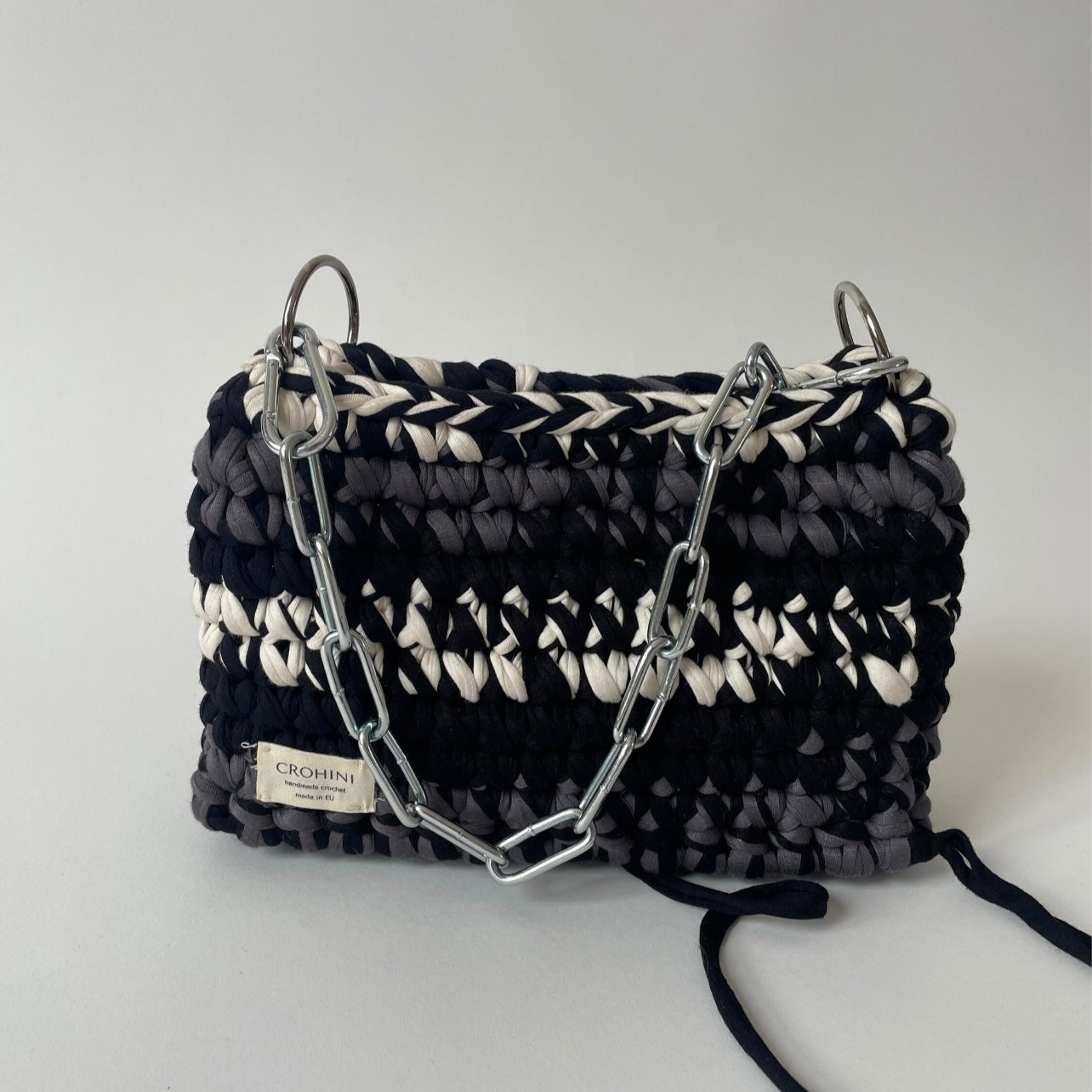 Black and Grey Crochet Bag - Medium JOE