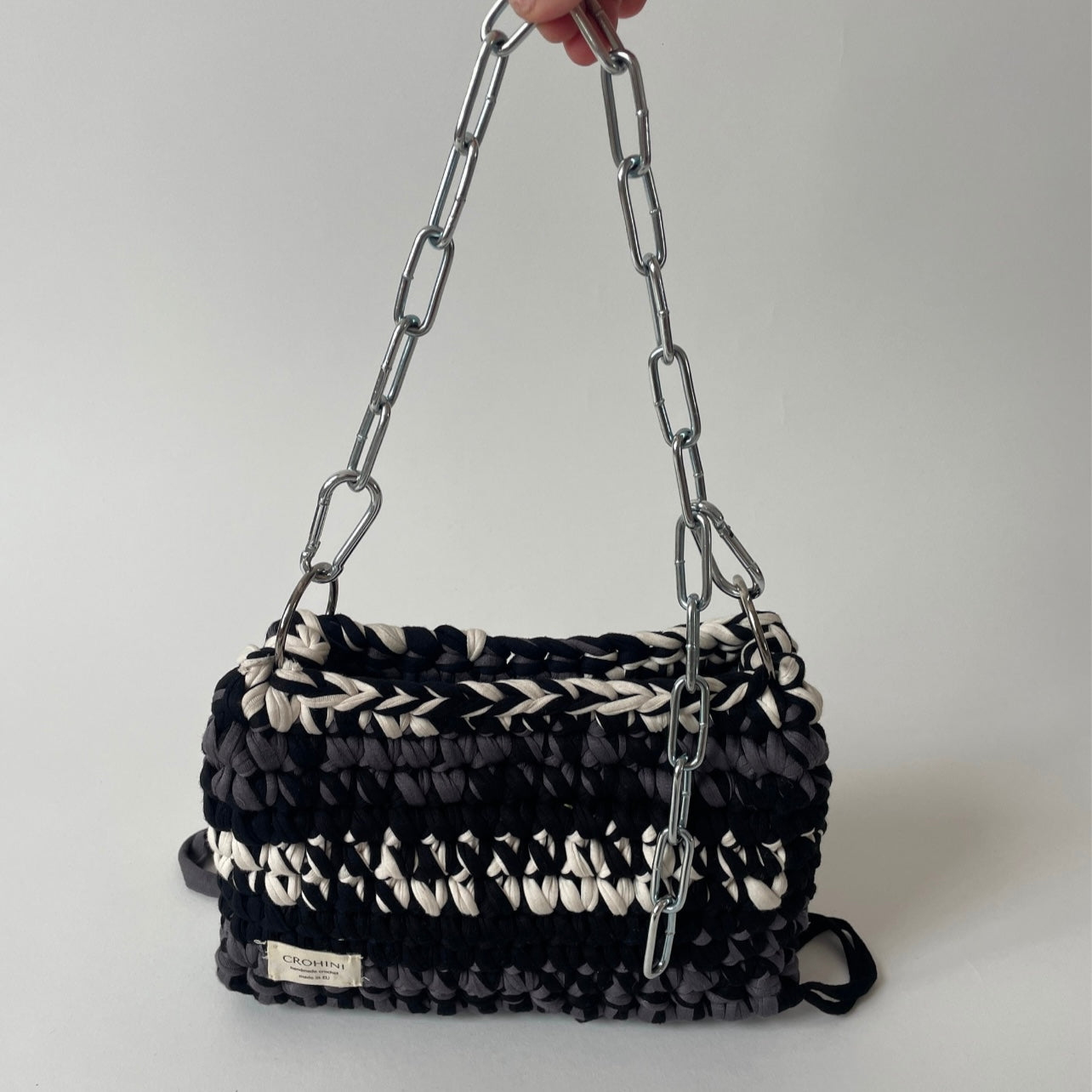 Black and Grey Crochet Bag - Medium JOE
