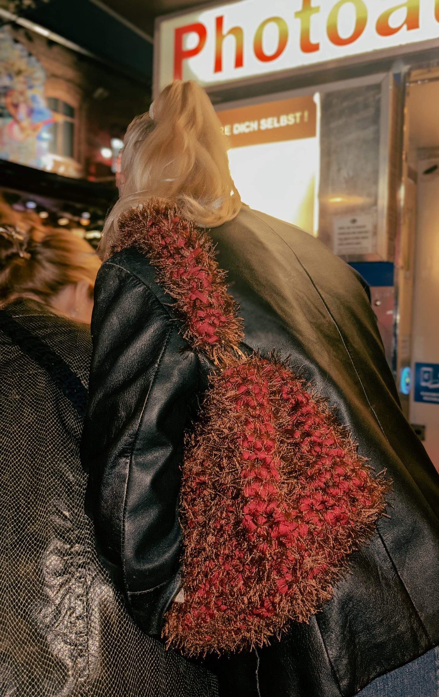Fluffy Burgundy Crochet Bag - Medium JOE