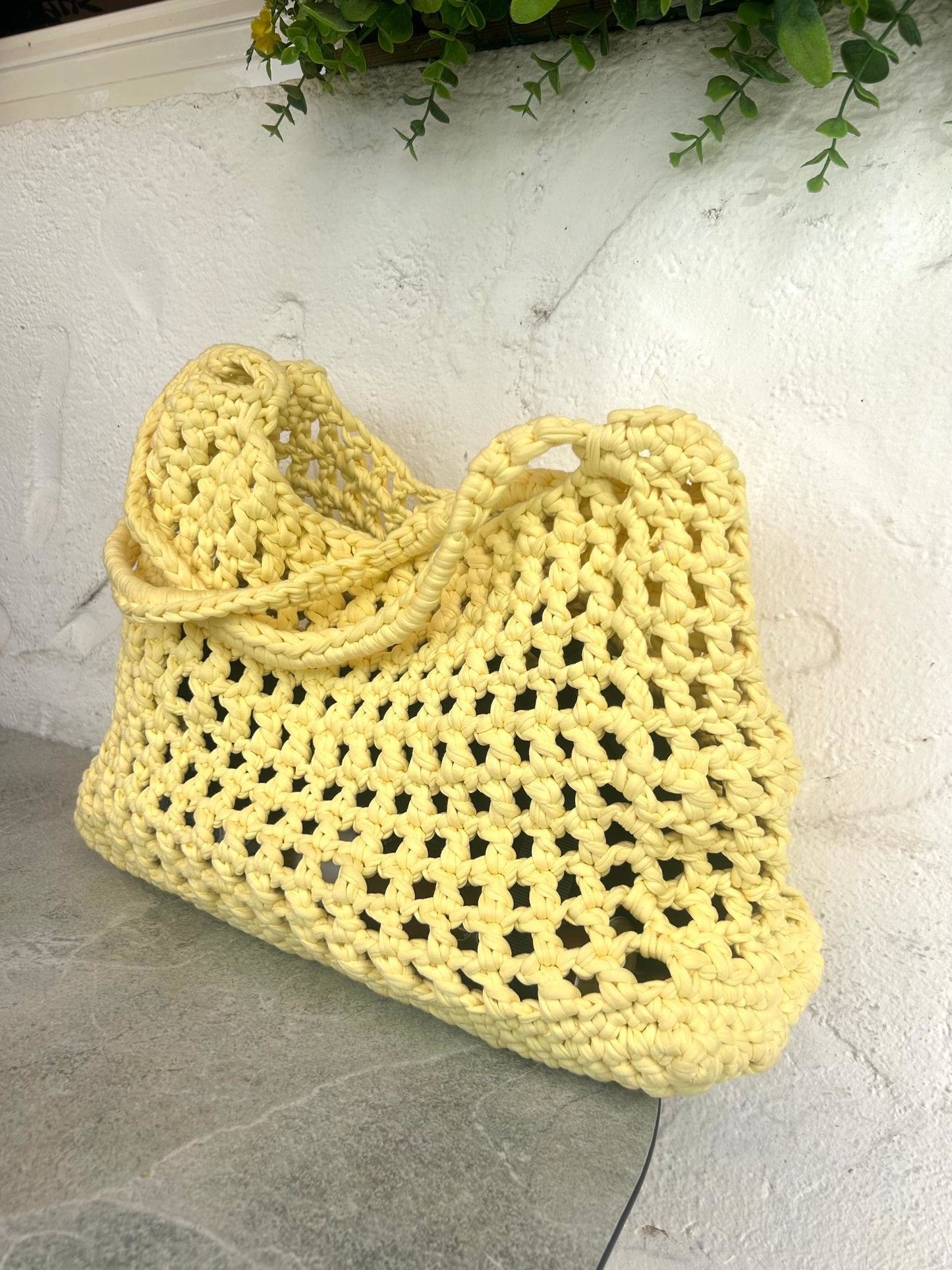 Butter Yellow Crochet Bag - BEACH PLEASE