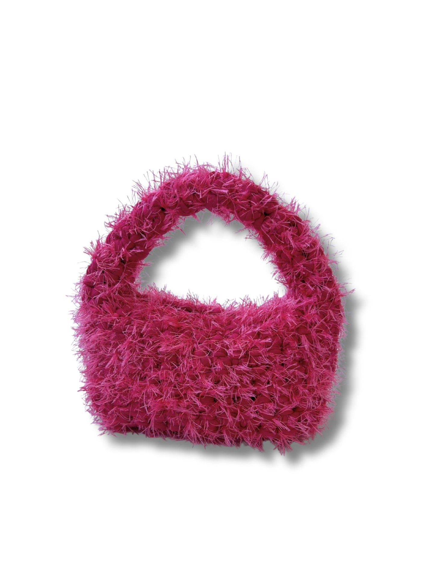 Hot pink mini crochet bag2