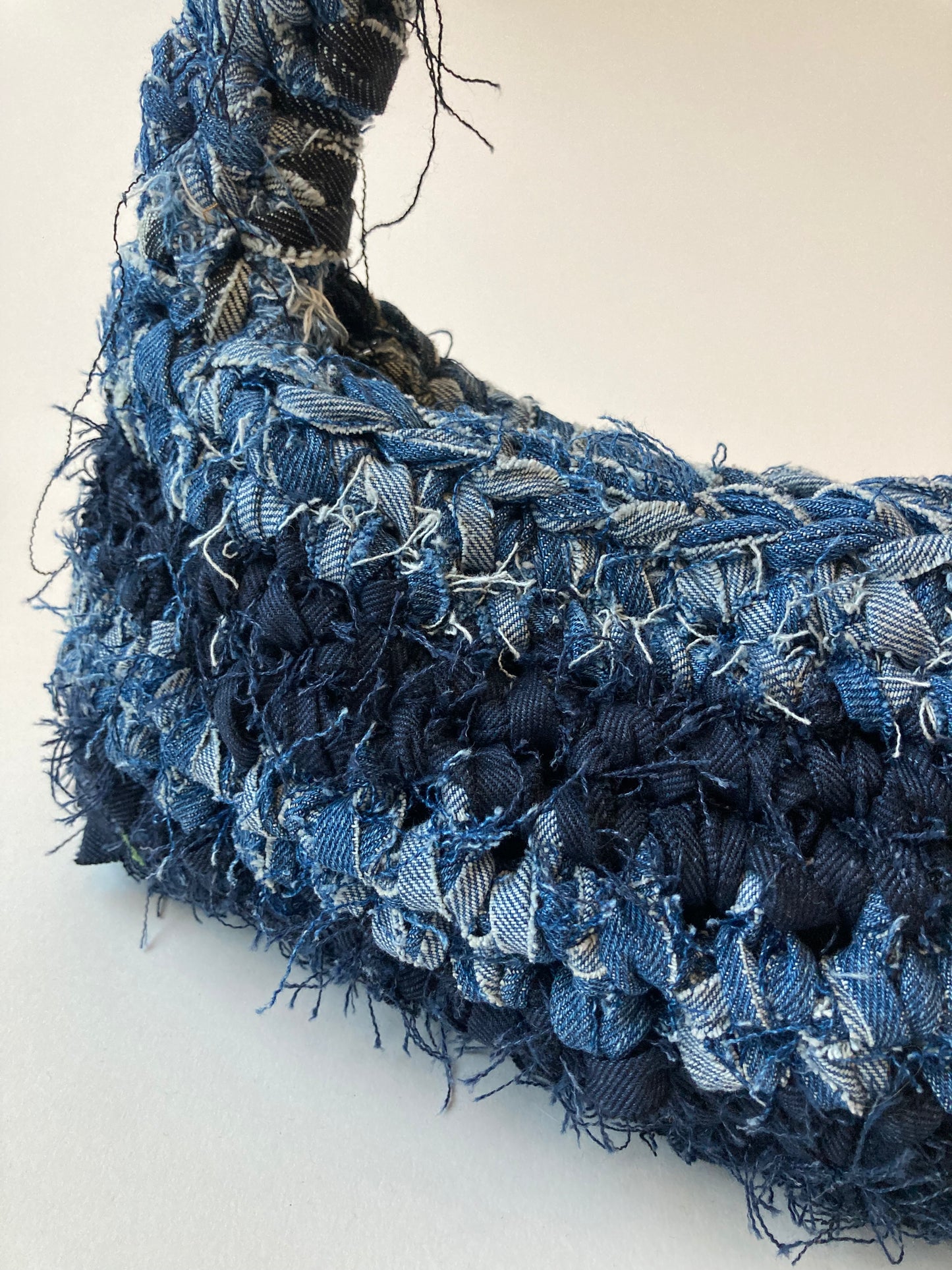 Denim crochet bag