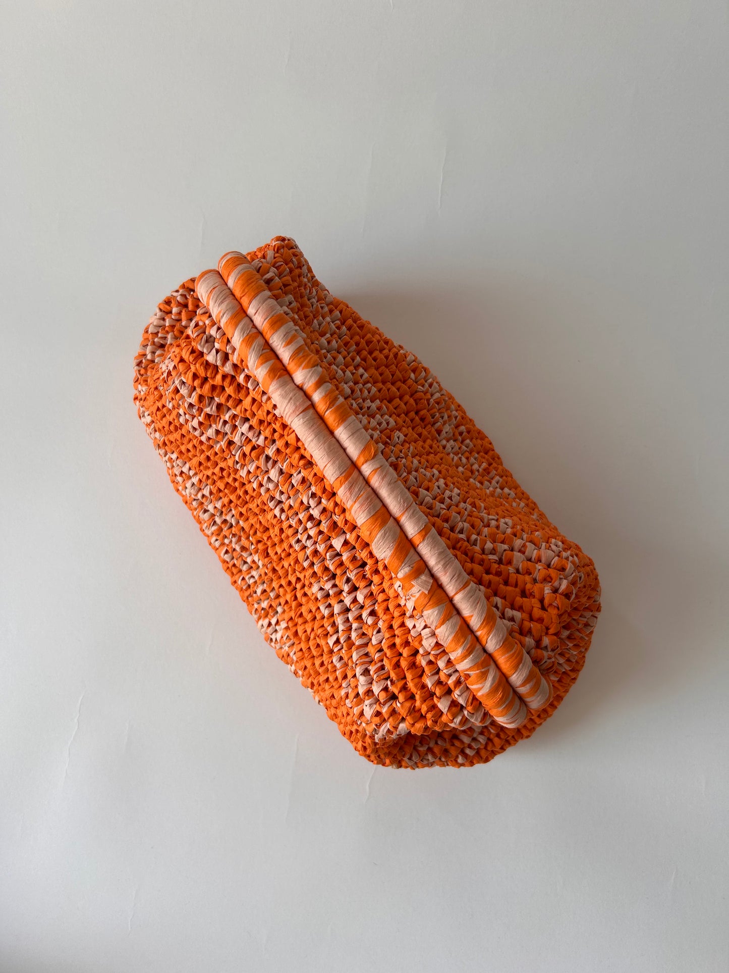 Orange Raffia Clutch Bag - KELLI