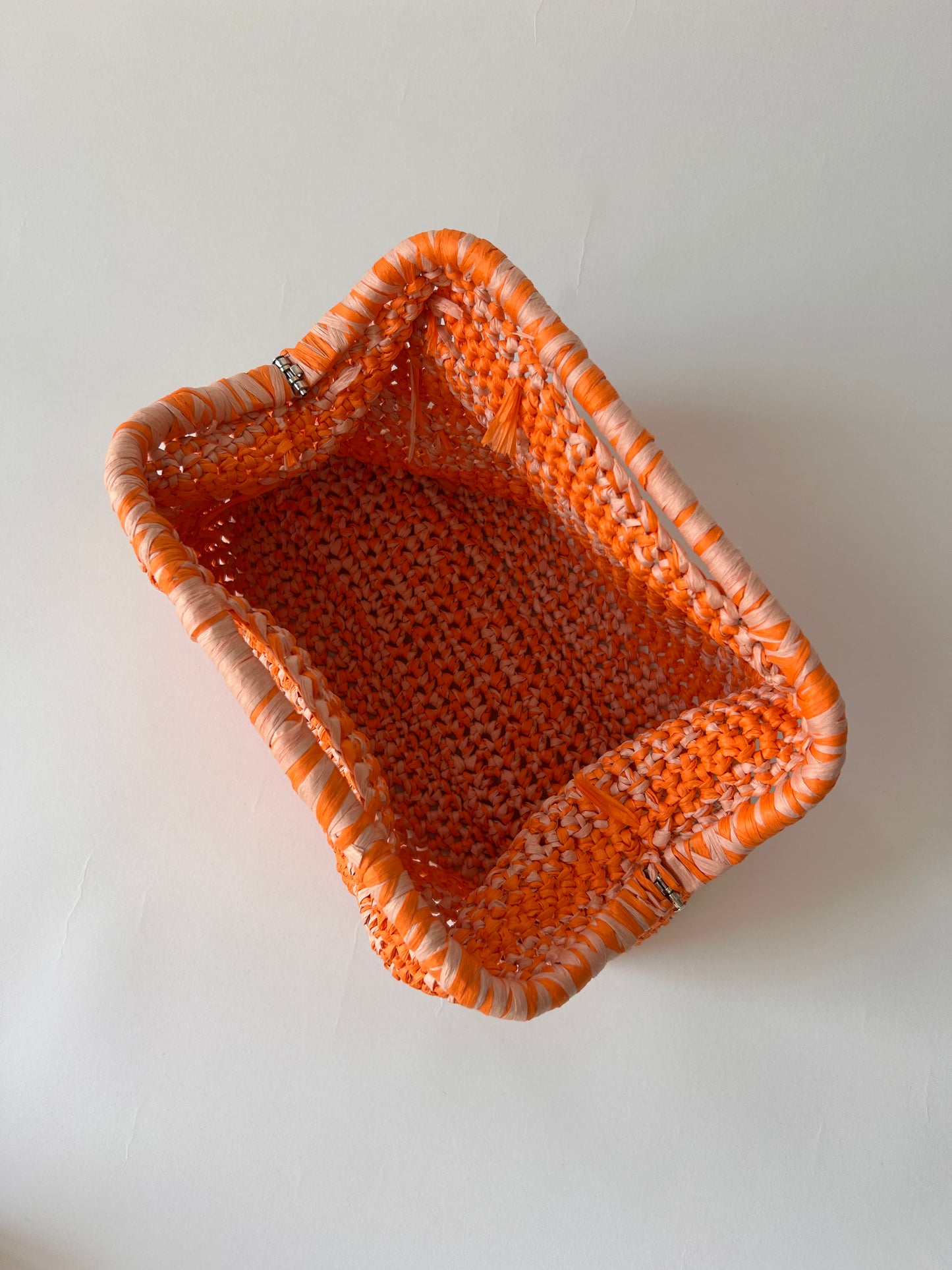 Orange Raffia Clutch Bag - KELLI