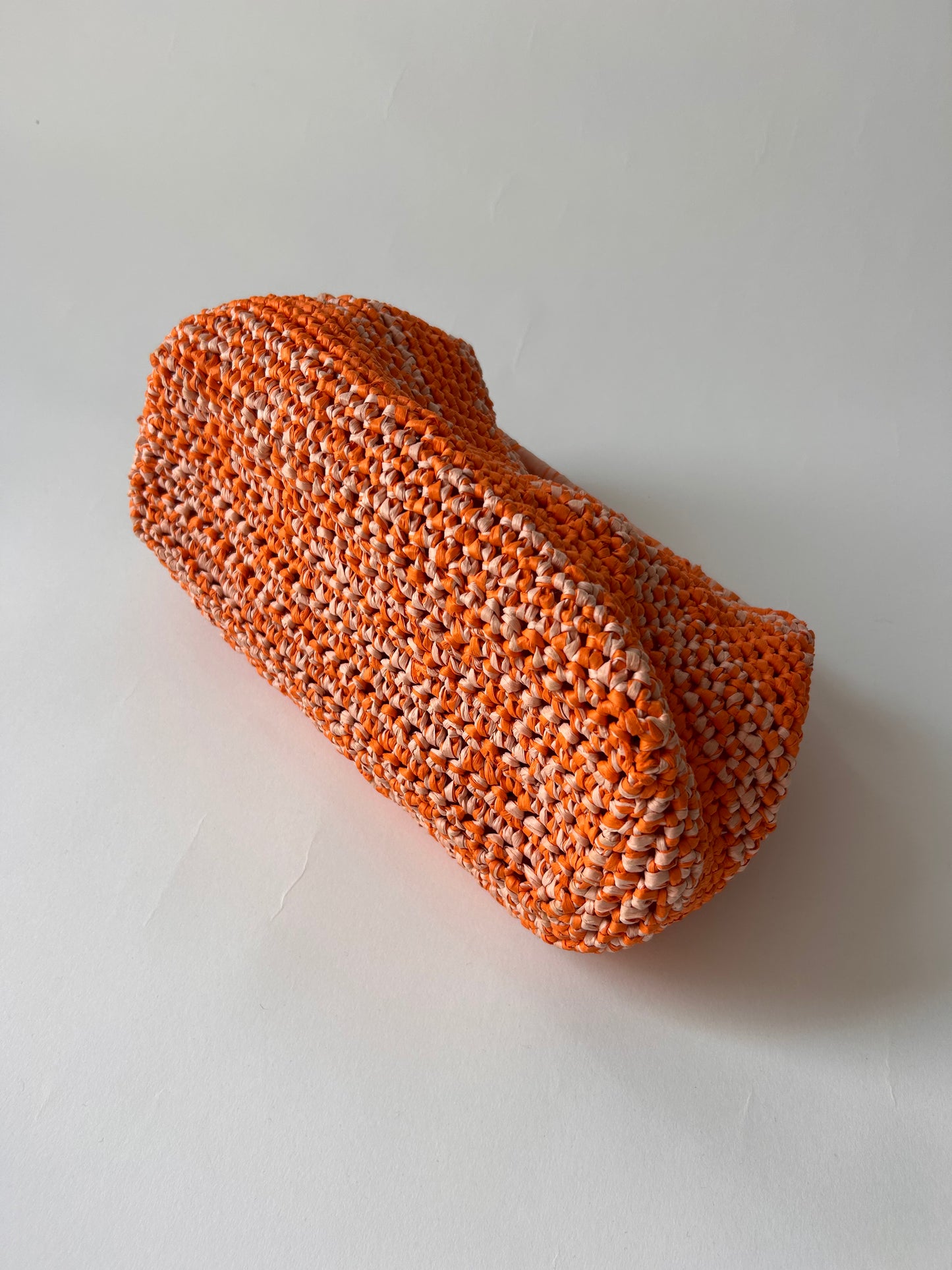 Orange Raffia Clutch Bag - KELLI