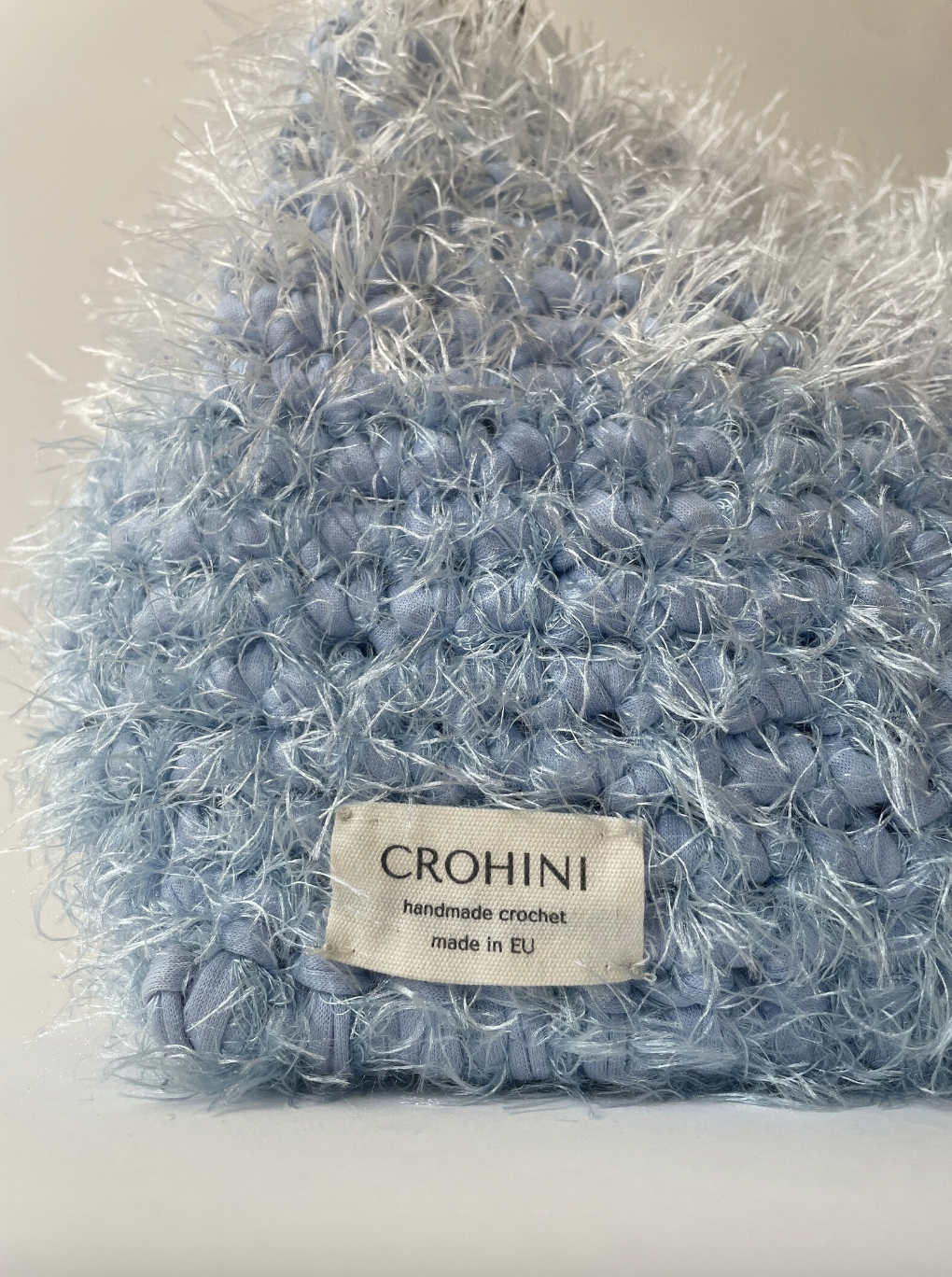 Fluffy Baby Blue Crochet Bag - Medium JOE