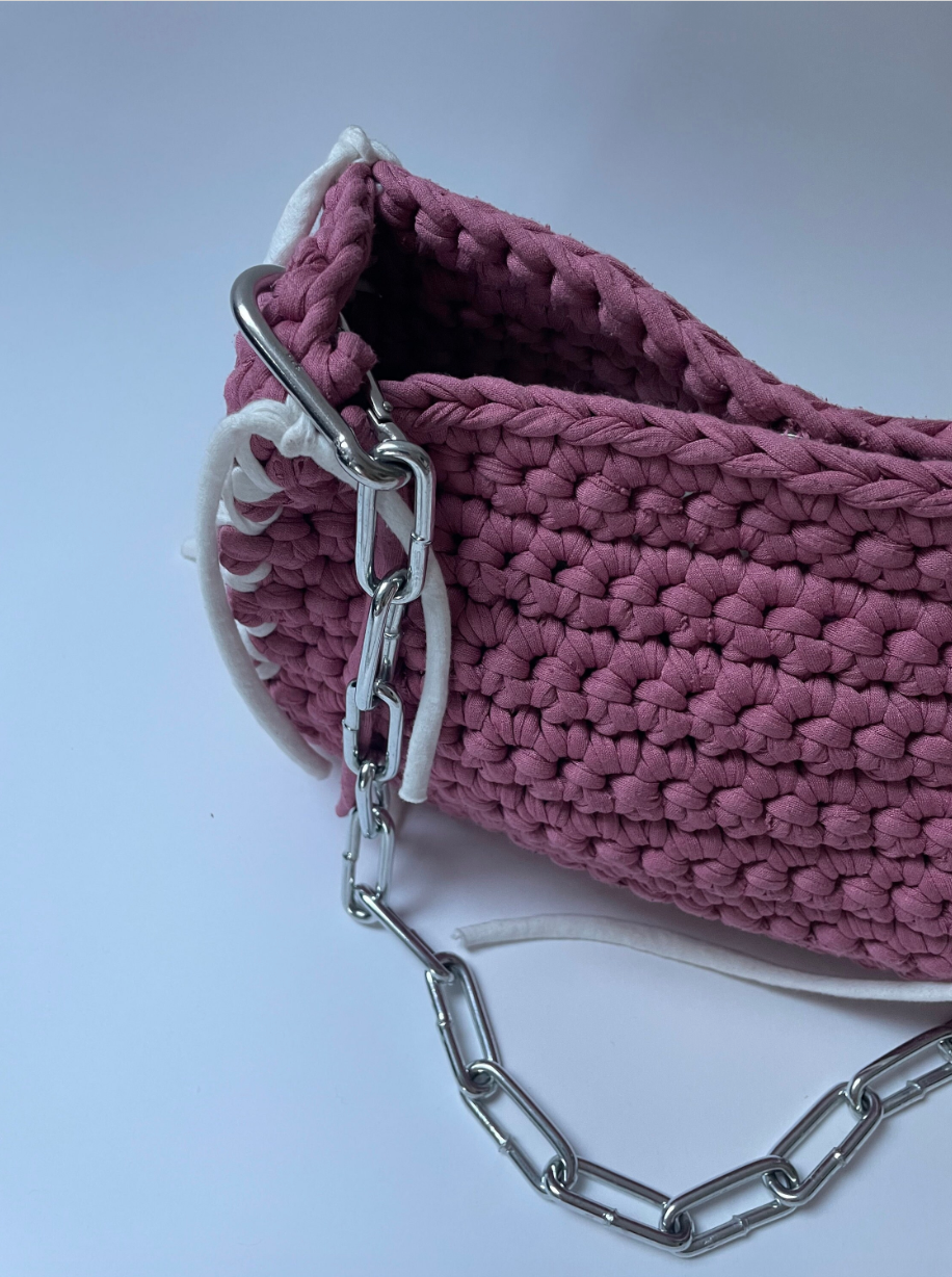 Dusty Pink Crochet Bag - Medium TERJE