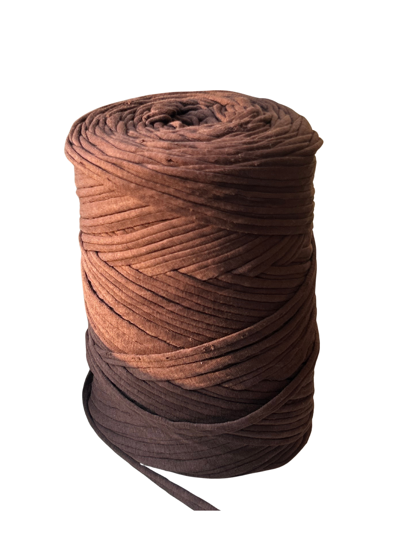brown tshirt yarn on a white background