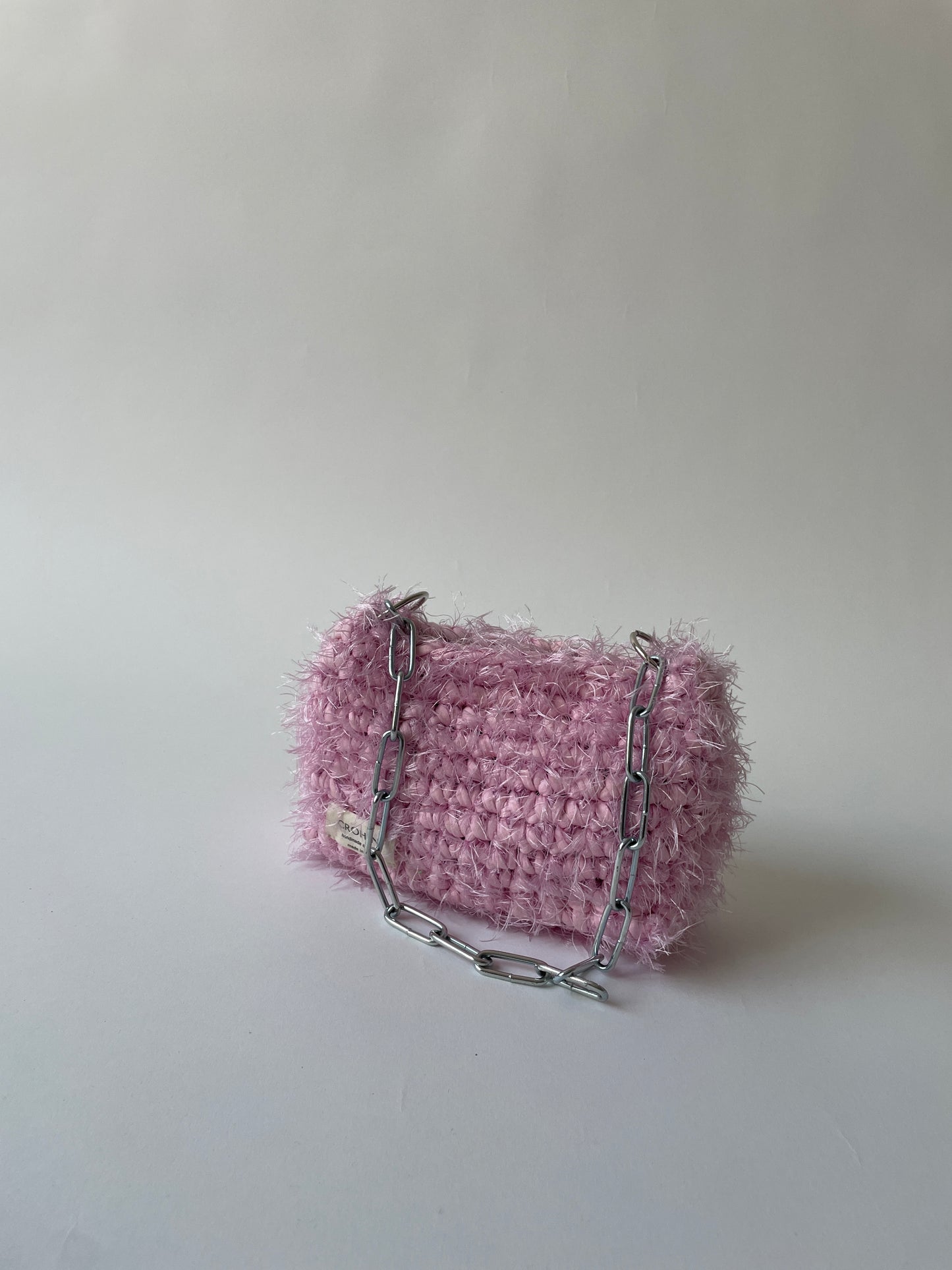 Fluffy Pink Crochet Bag - Mini JOE