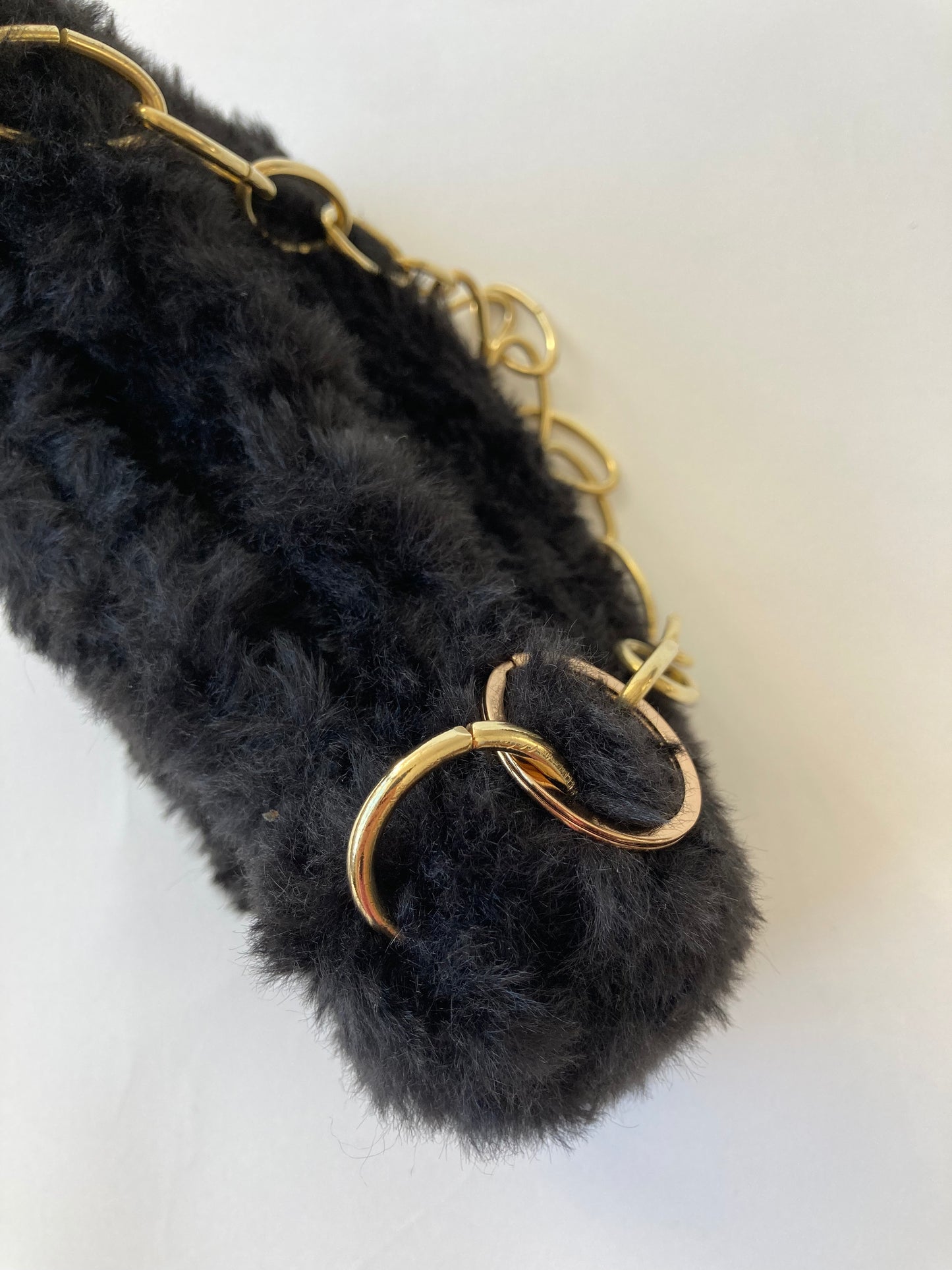 Small JOE Black Crochet Bag | Gold Chain Handle