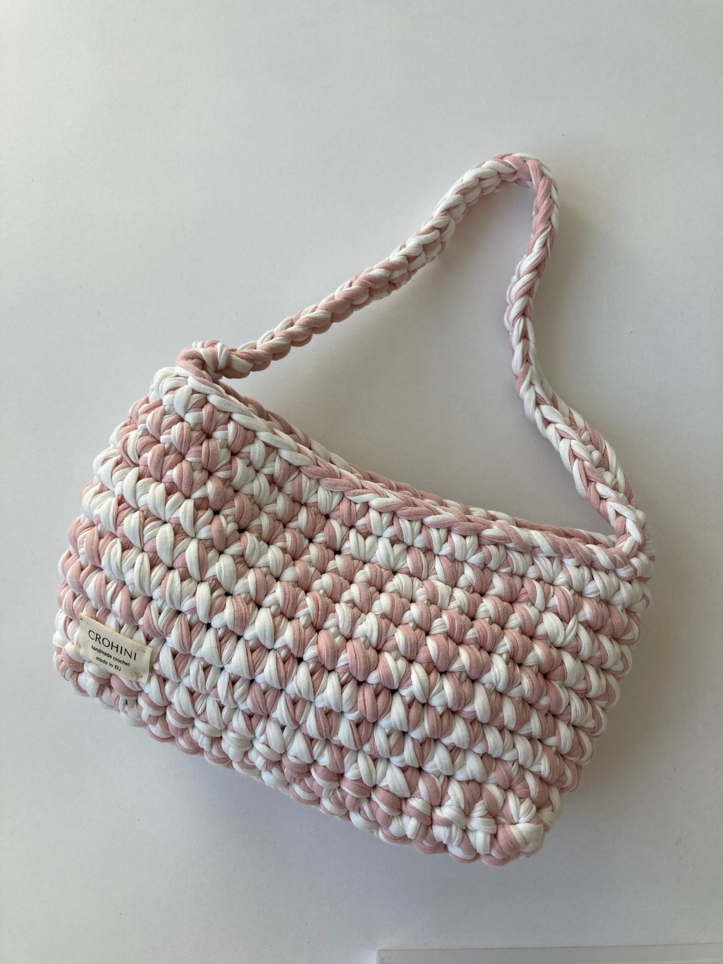 Small Dusty Pink Handmade Crochet Bag - TOM Design