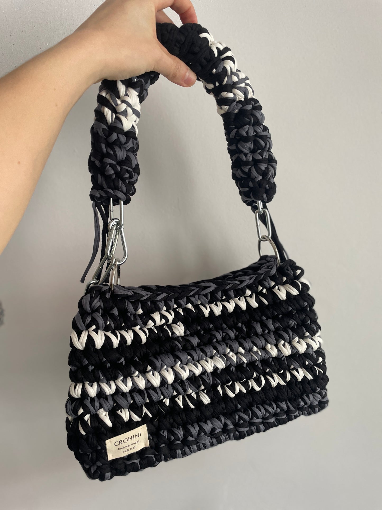 Black and Grey Crochet Bag - Medium JOE