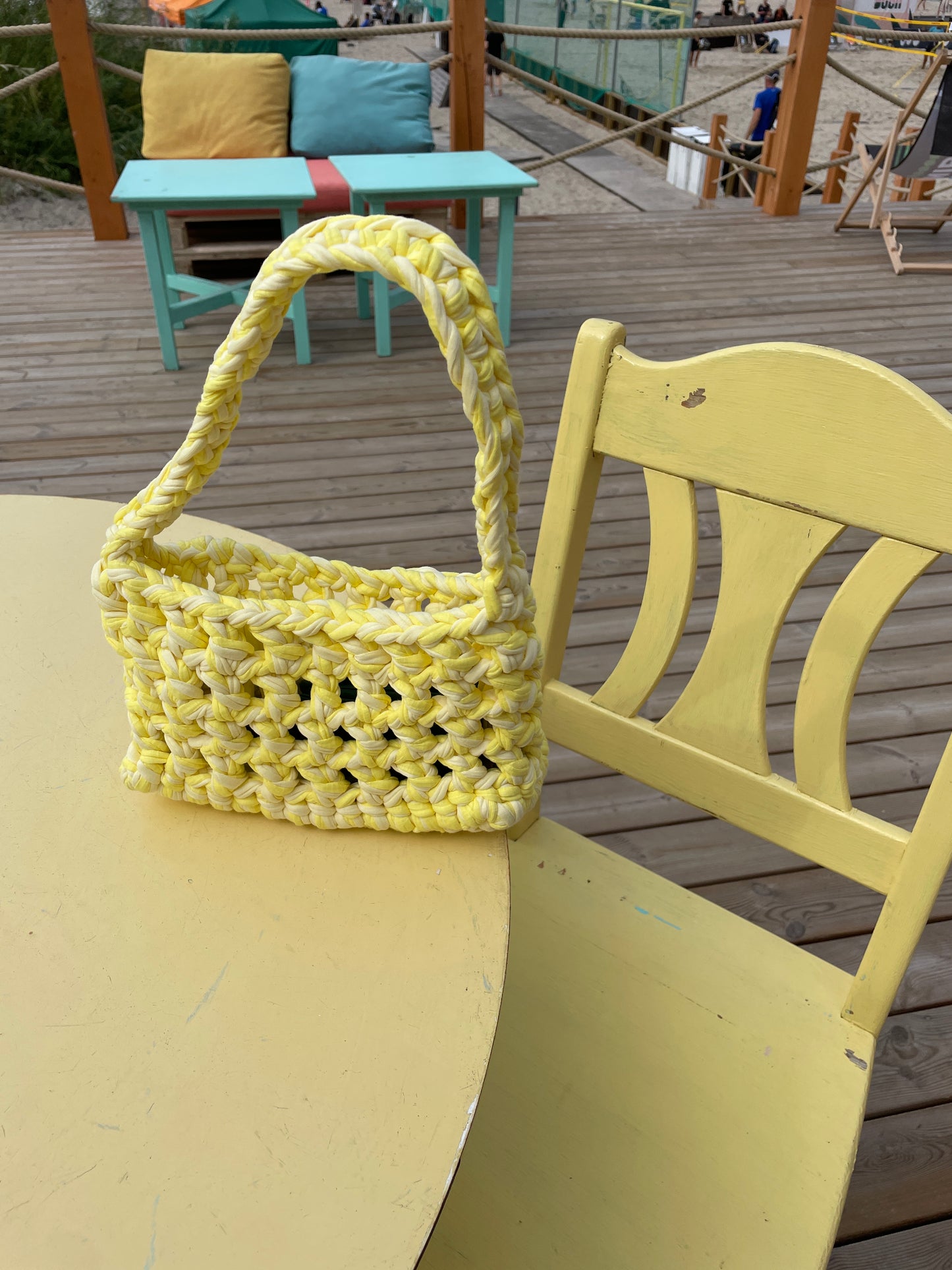 Pastel Yellow Crochet Bag - Mini TOM Bag