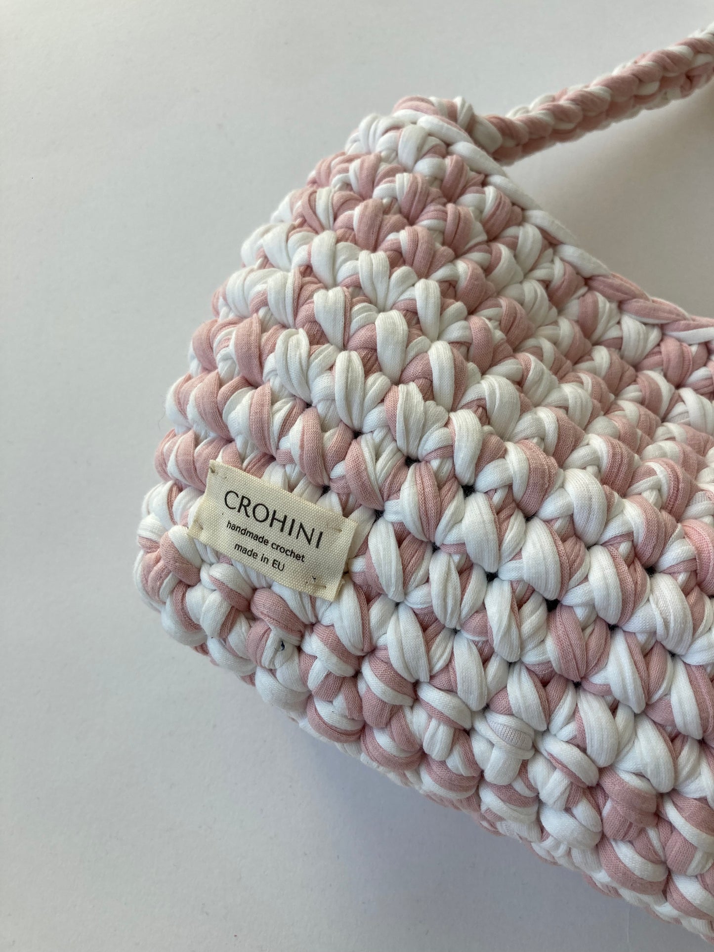 Small Dusty Pink Handmade Crochet Bag - TOM Design