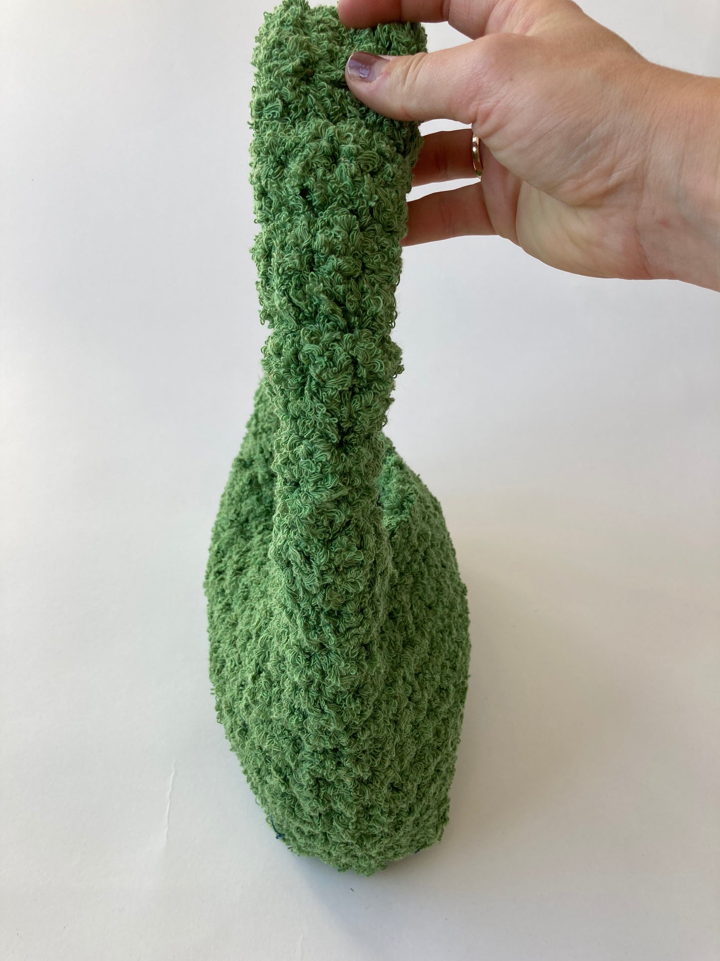 Medium LIINA Green Fluffy Crochet Bag