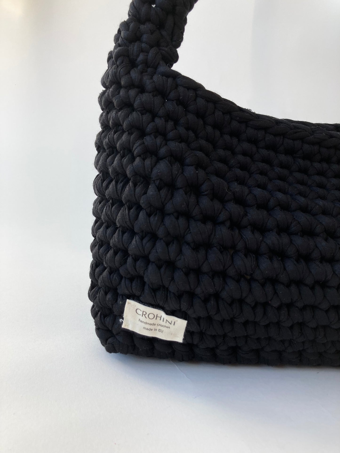 Large Classic LIINA Black Crochet Bag