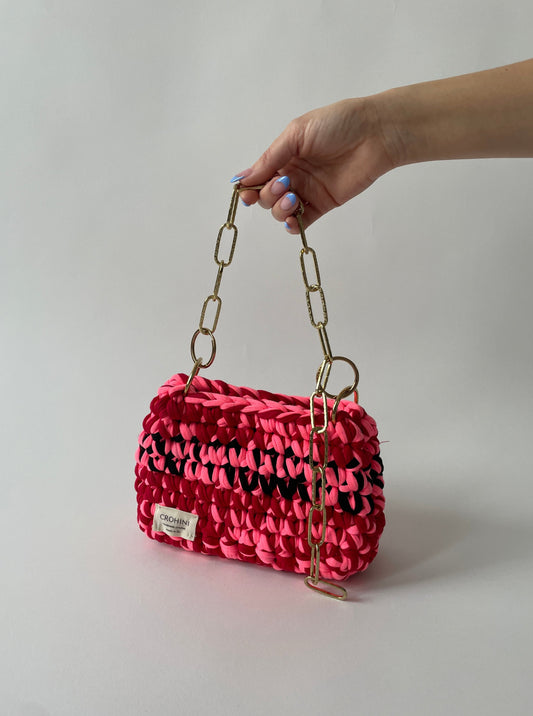 Red and Pink Crochet Bag - Small JOE