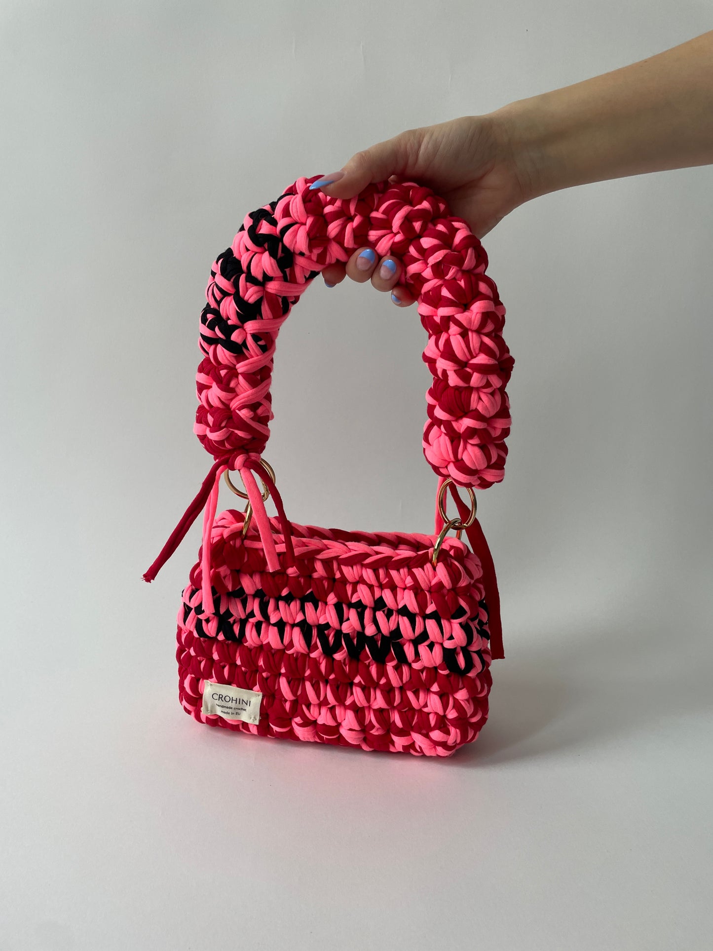 Mini Red and Pink Crochet Bag - JOE