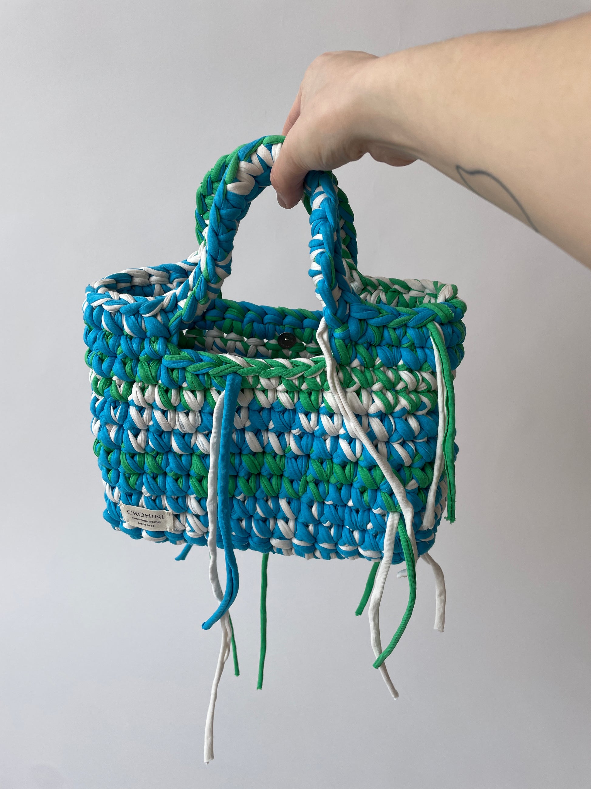 Green and Blue DIANA Crochet Bag Medium – CROHINI
