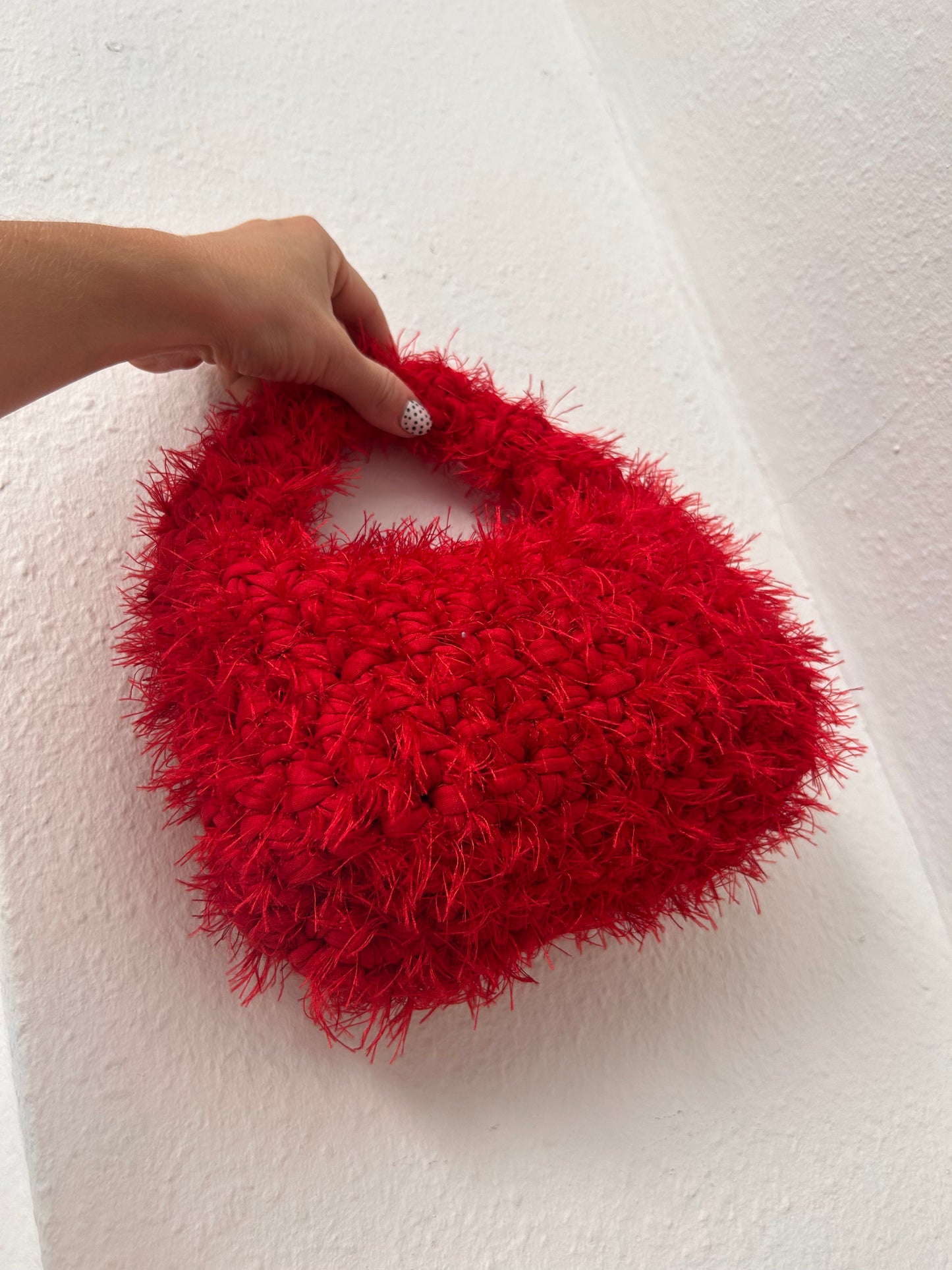 Fluffy Red Crochet Bag - Mini LIINA
