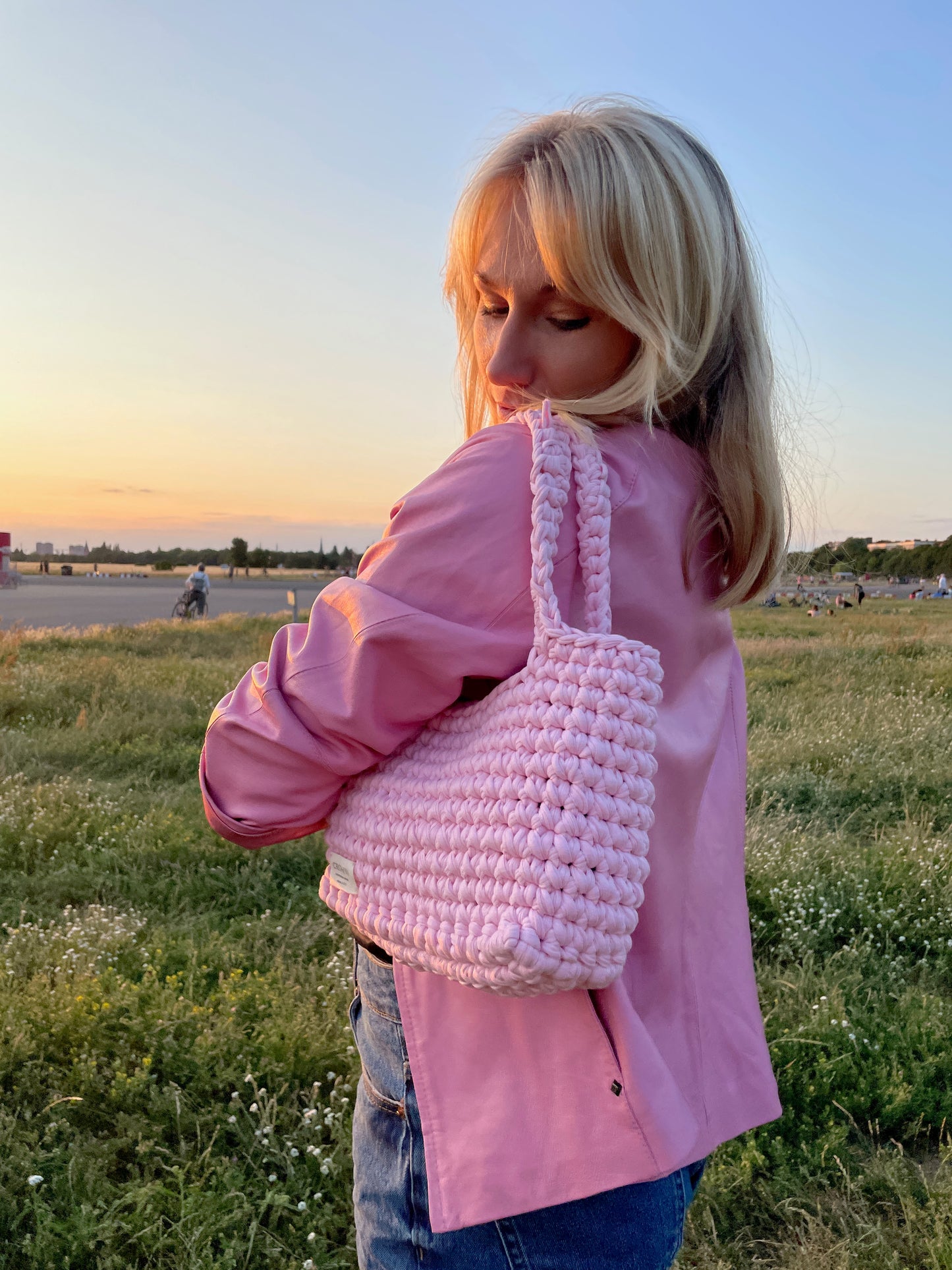 Medium DIANA Baby Pink Crochet Bag | Handmade | Gehäkelte Tasche