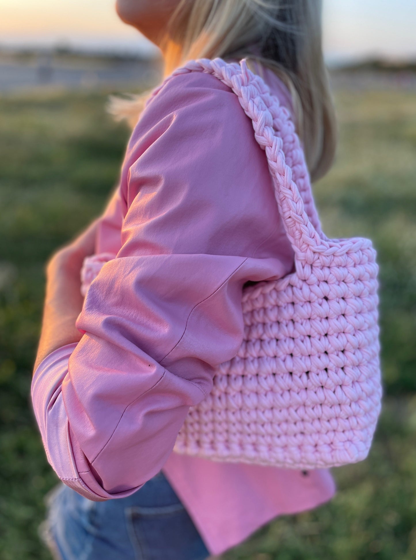 Medium DIANA Baby Pink Crochet Bag | Handmade | Gehäkelte Tasche