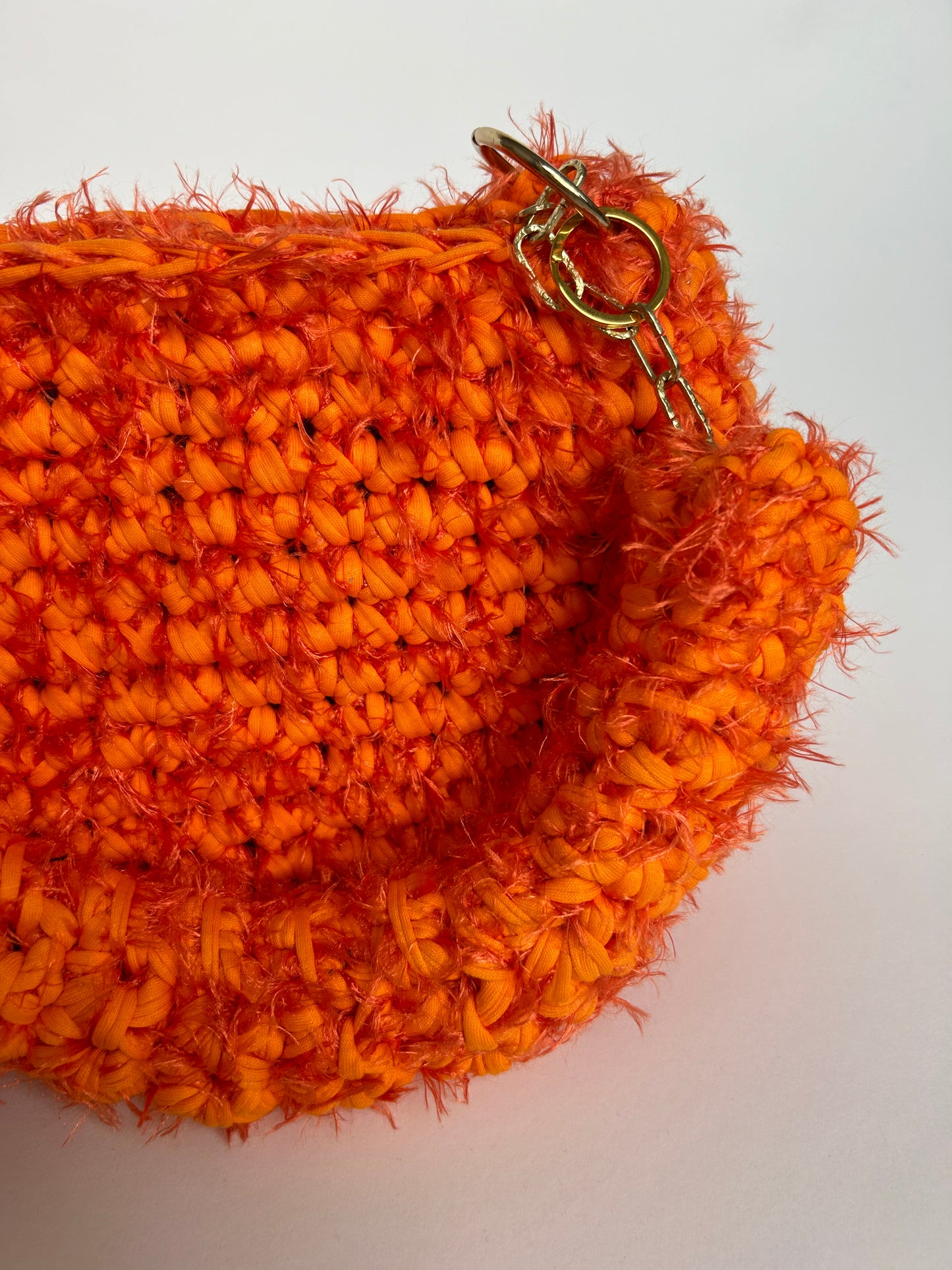 Fluffy Orange Crochet Bag - Medium JOE