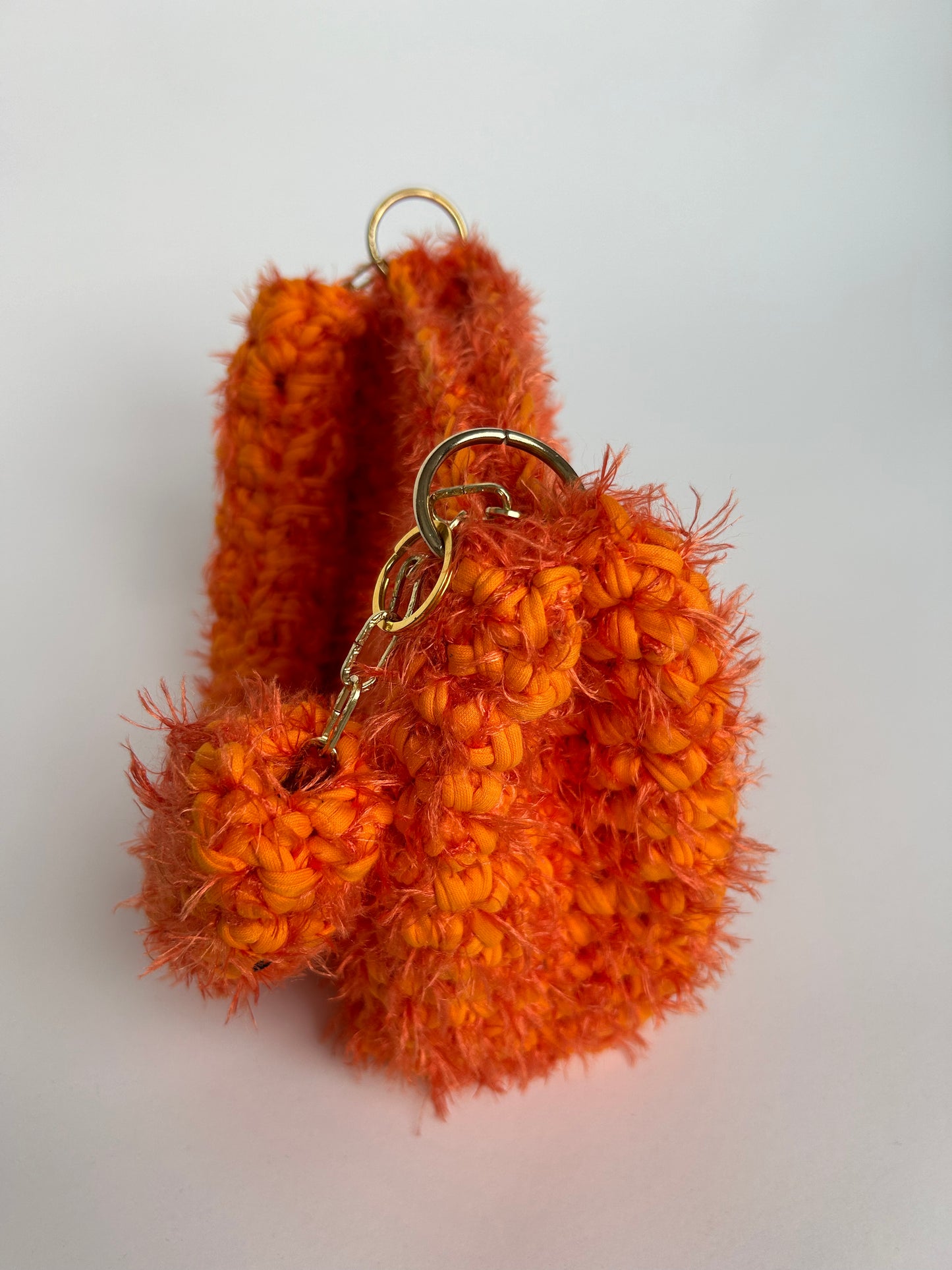 Fluffy Orange Crochet Bag - Medium JOE