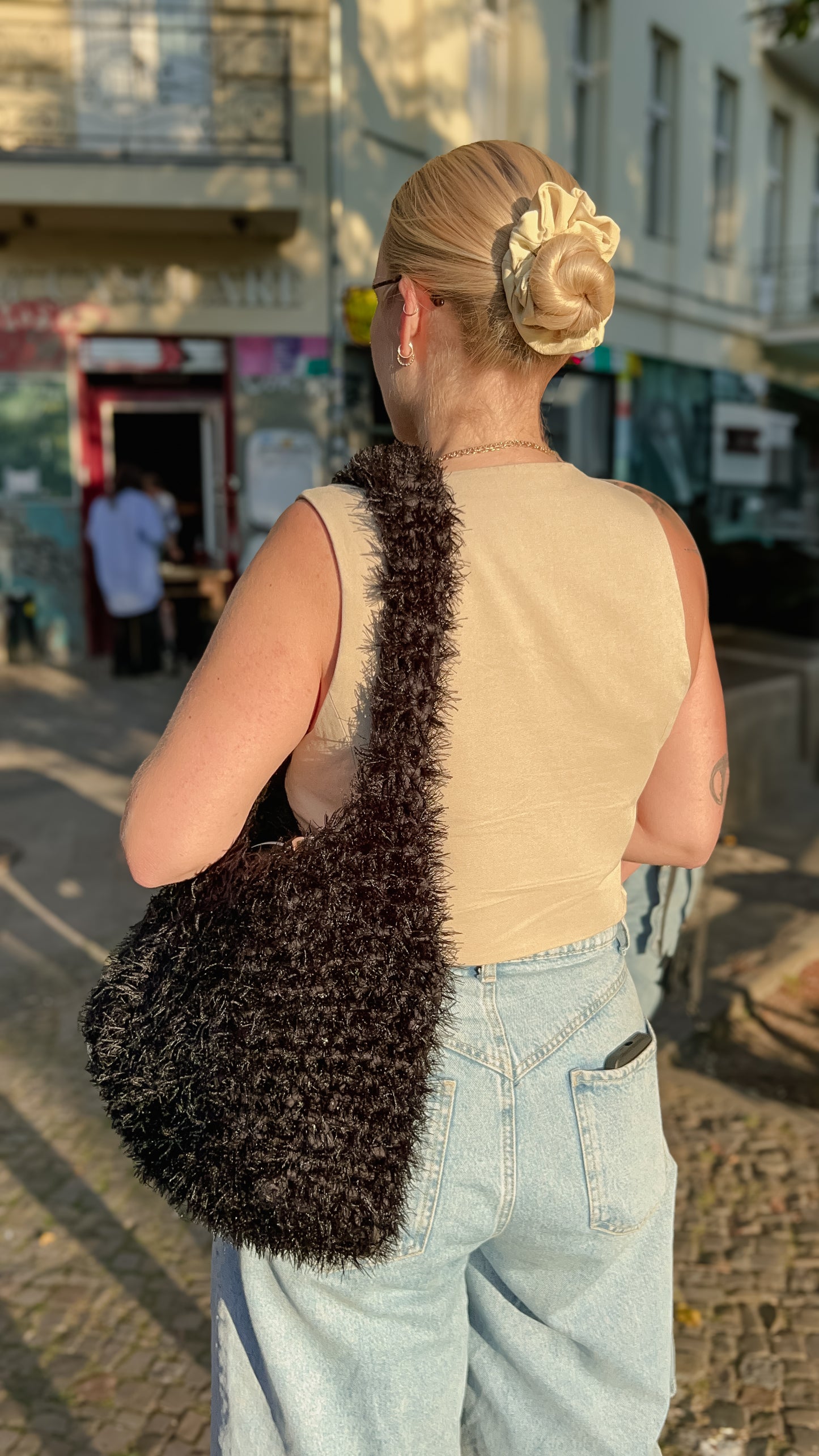 Black Fluffy Bag - Large LIINA