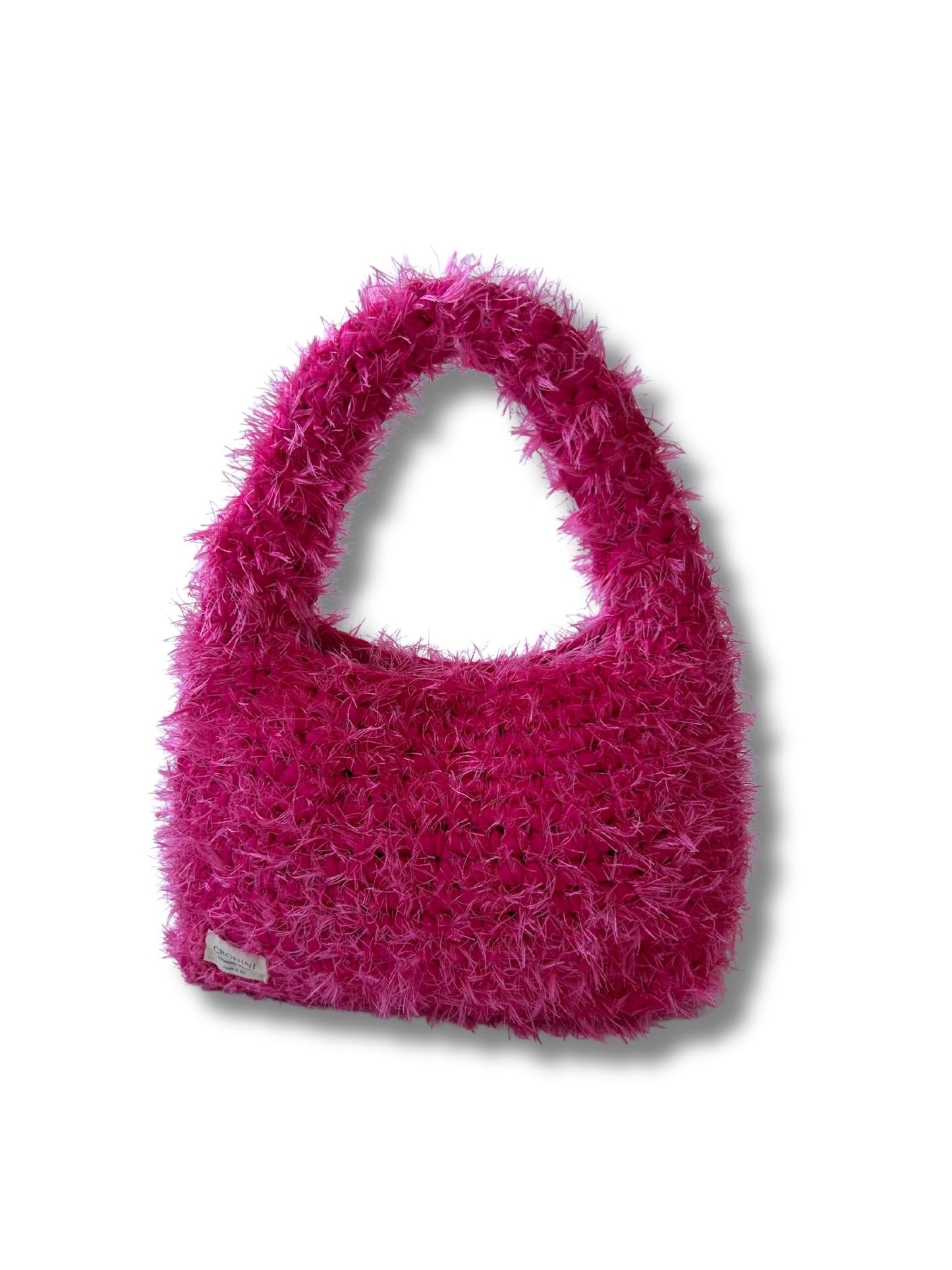 Fluffy Hot Pink Crochet Bag | LIINA