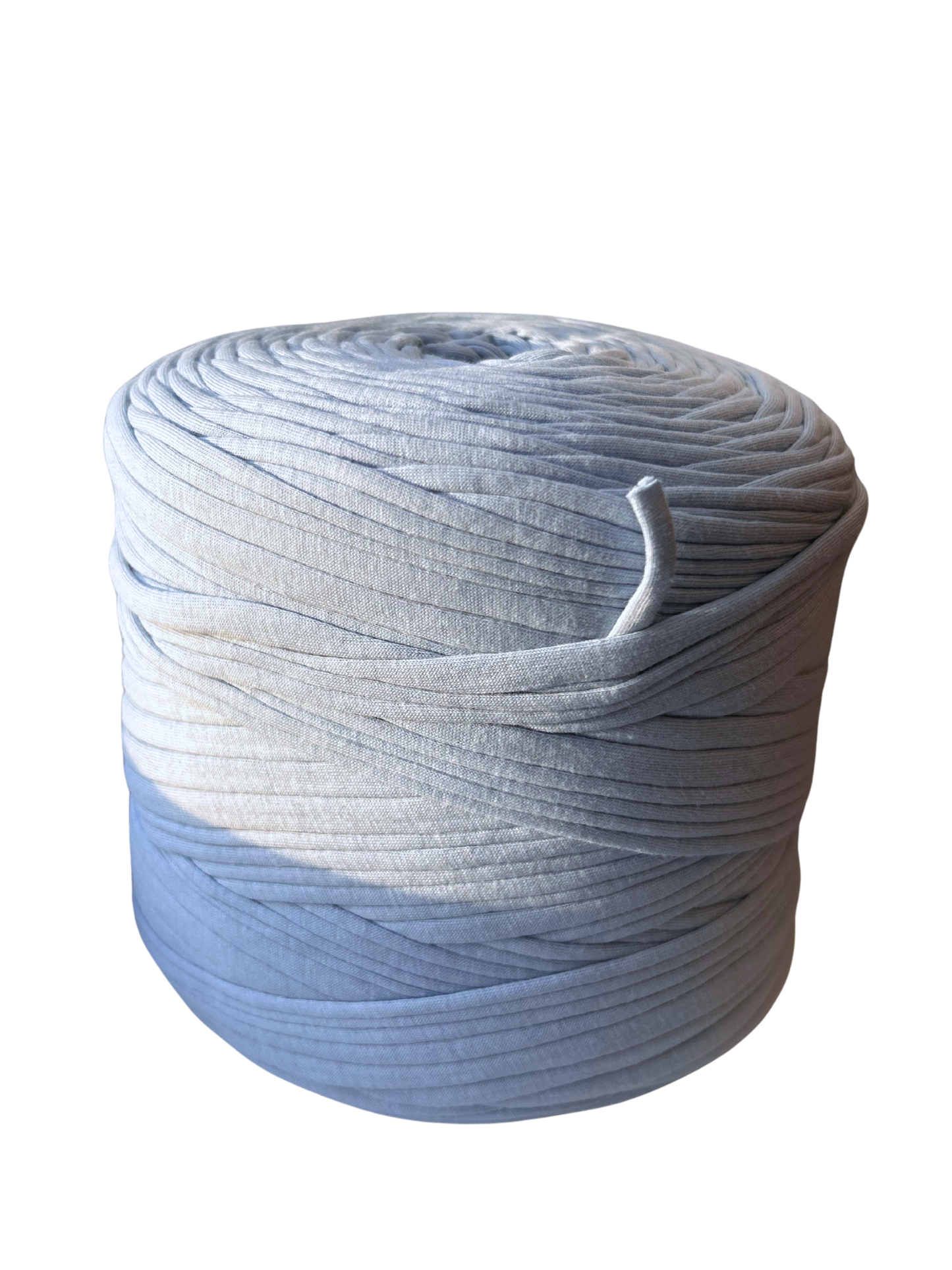 baby blue tshirt yarn on a white background
