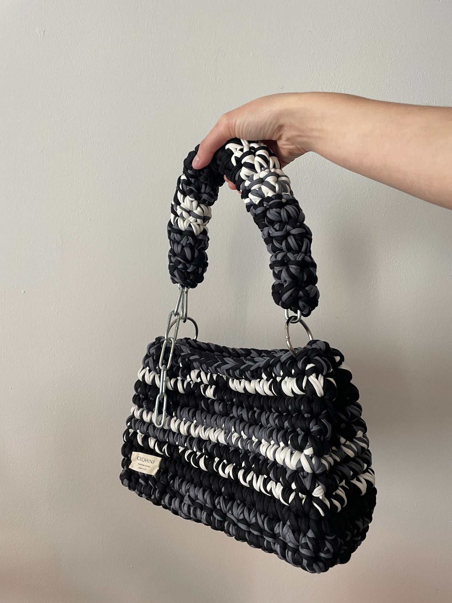 Black and Grey Crochet Bag - Medium JOE