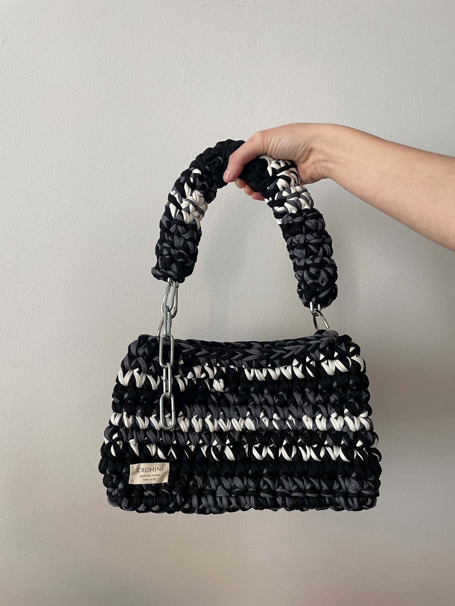 Black and Grey Crochet Bag - Medium JOE