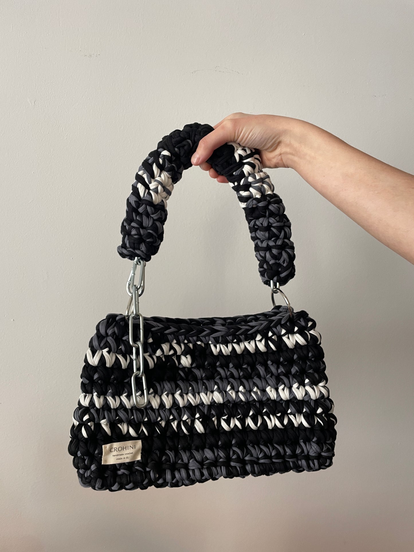 Black and Grey Crochet Bag - Medium JOE