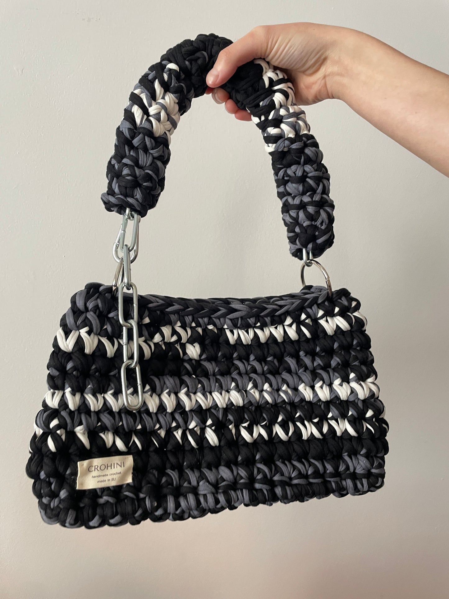 Black and Grey Crochet Bag - Medium JOE