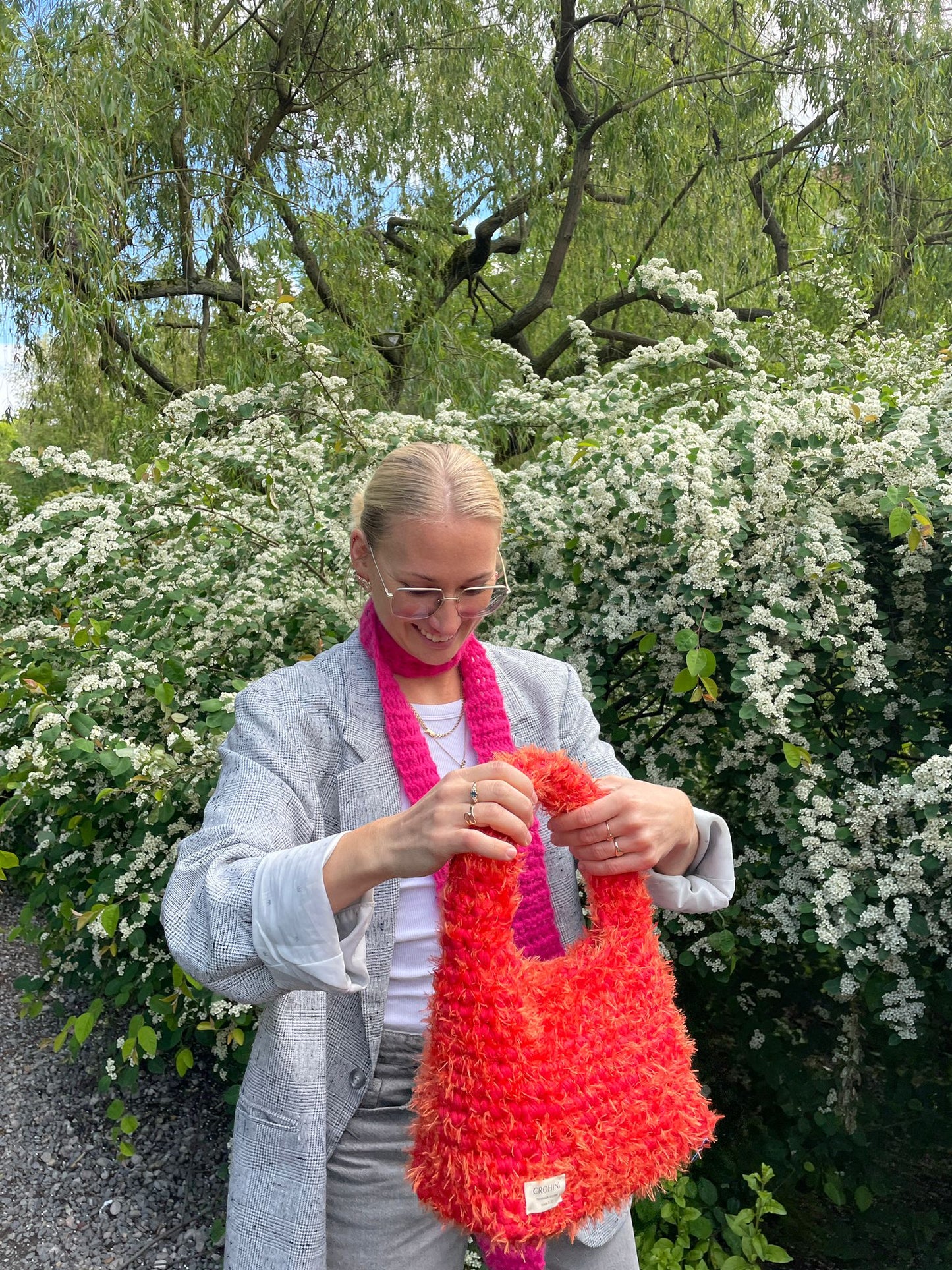 Fluffy Orange Crochet Bag | LIINA